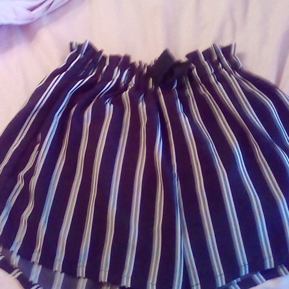 Back and white striped shorts